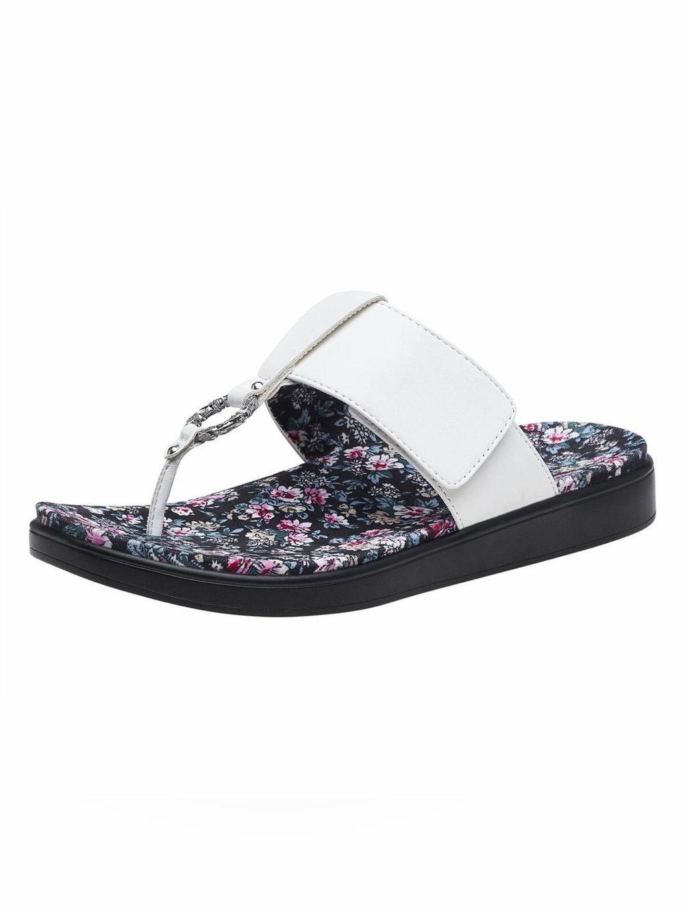 Alegria Moxi Vegan Leather Thong Sandals in Enchanted White Sz 39 US 9